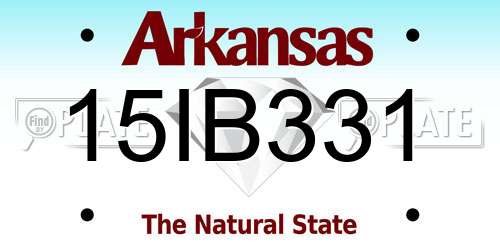 15IB331 Arkansas License Plate