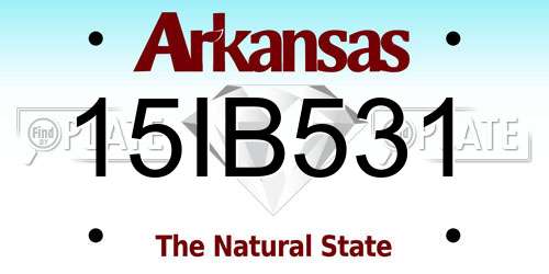 15IB531 Arkansas License Plate