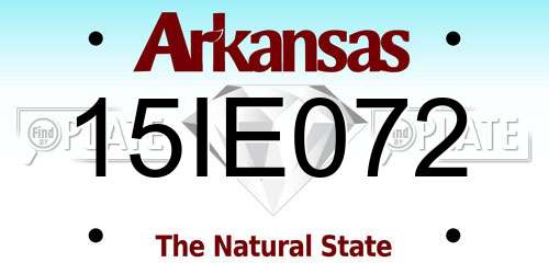 15IE072 Arkansas License Plate