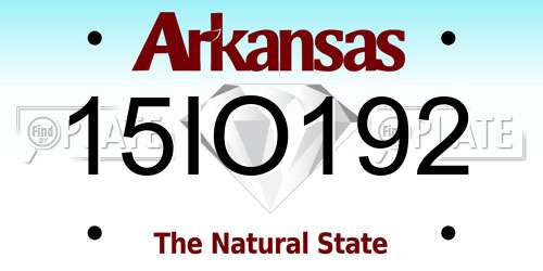 15IO192 Arkansas License Plate