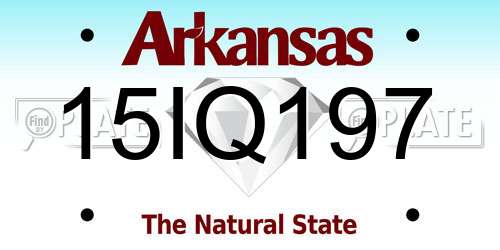 15IQ197 Arkansas License Plate