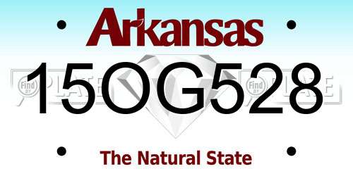 15OG528 Arkansas License Plate
