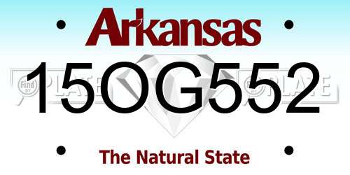 15OG552 Arkansas License Plate