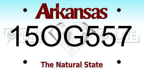 15OG557 Arkansas License Plate