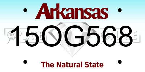 15OG568 Arkansas License Plate