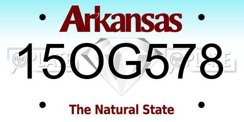 15OG578 Arkansas License Plate