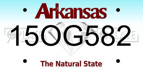 15OG582 Arkansas License Plate