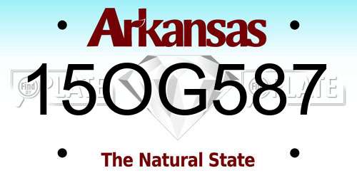 15OG587 Arkansas License Plate