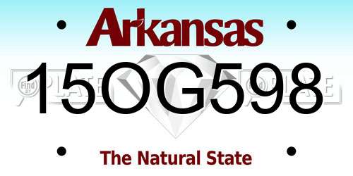 15OG598 Arkansas License Plate