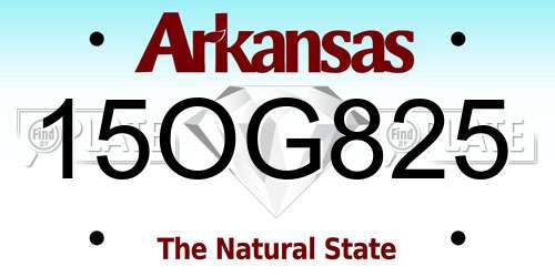 15OG825 Arkansas License Plate