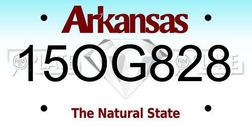 15OG828 Arkansas License Plate