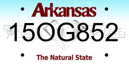 15OG852 Arkansas License Plate
