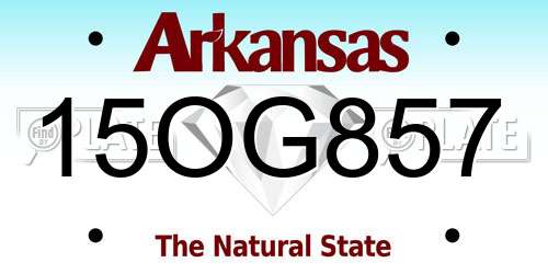 15OG857 Arkansas License Plate