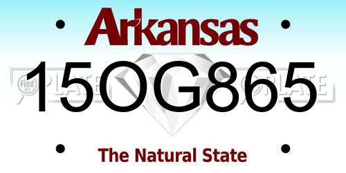 15OG865 Arkansas License Plate