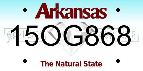 15OG868 Arkansas License Plate