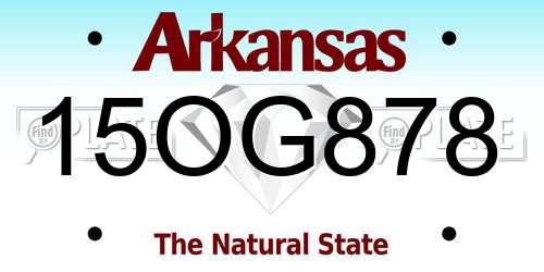 15OG878 Arkansas License Plate