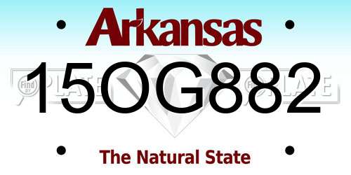 15OG882 Arkansas License Plate