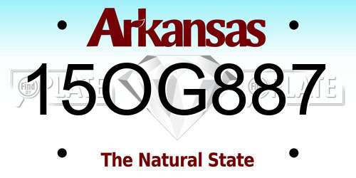 15OG887 Arkansas License Plate