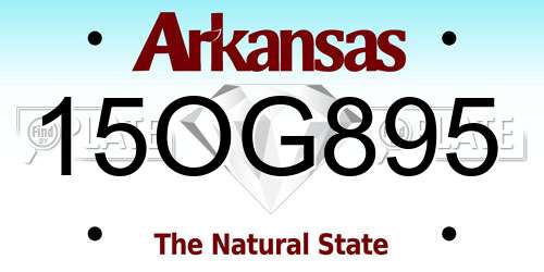 15OG895 Arkansas License Plate