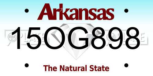 15OG898 Arkansas License Plate