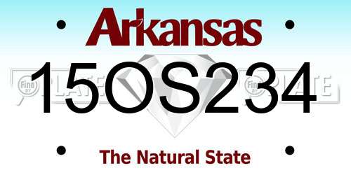 15OS234 Arkansas License Plate