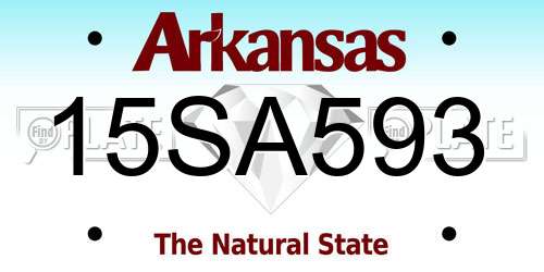 15SA593 Arkansas License Plate