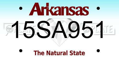 15SA951 Arkansas License Plate