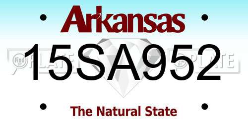 15SA952 Arkansas License Plate