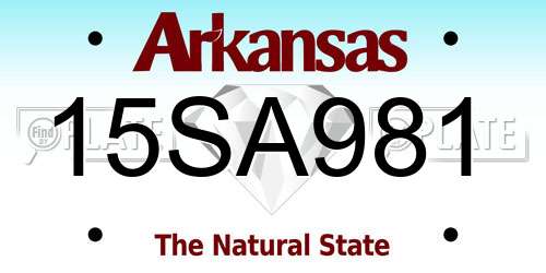 15SA981 Arkansas License Plate