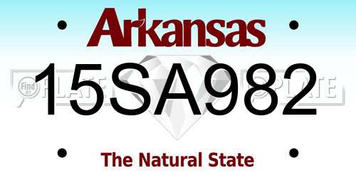 15SA982 Arkansas License Plate