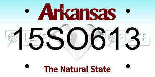 15SO613 Arkansas License Plate