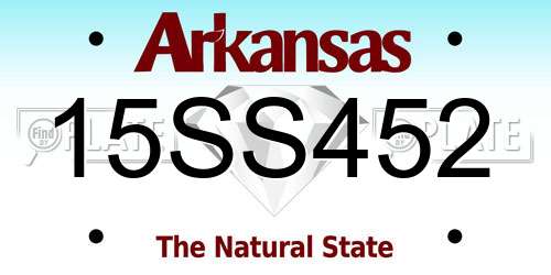 15SS452 Arkansas License Plate