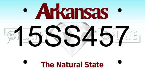15SS457 Arkansas License Plate