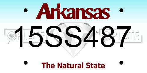 15SS487 Arkansas License Plate