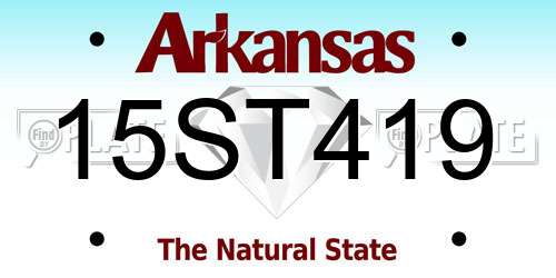 15ST419 Arkansas License Plate
