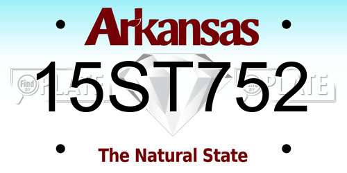 15ST752 Arkansas License Plate