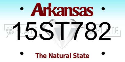 15ST782 Arkansas License Plate