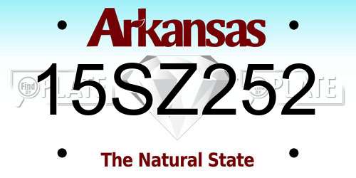 15SZ252 Arkansas License Plate