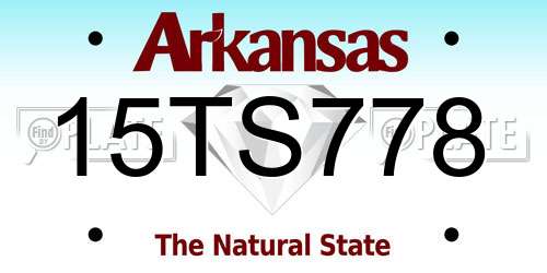15TS778 Arkansas License Plate