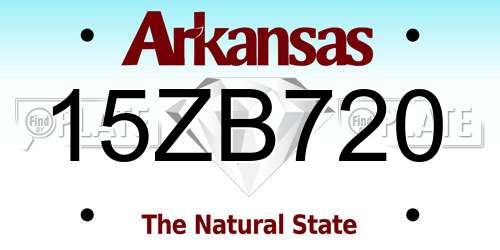 15ZB720 Arkansas License Plate
