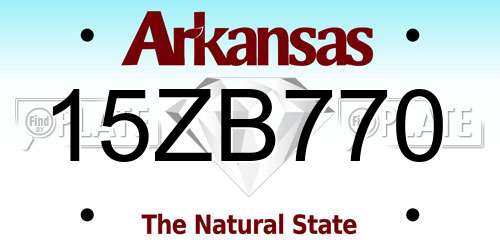 15ZB770 Arkansas License Plate
