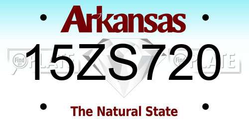 15ZS720 Arkansas License Plate
