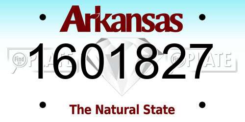 1601827 Arkansas License Plate