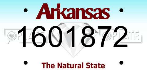 1601872 Arkansas License Plate