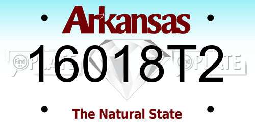 16018T2 Arkansas License Plate