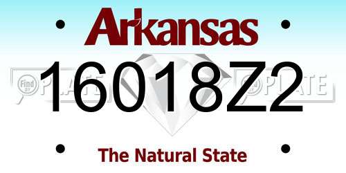 16018Z2 Arkansas License Plate