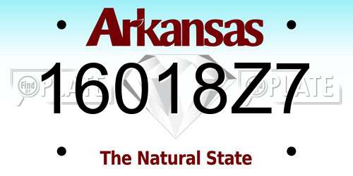 16018Z7 Arkansas License Plate