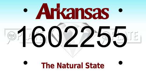1602255 Arkansas License Plate