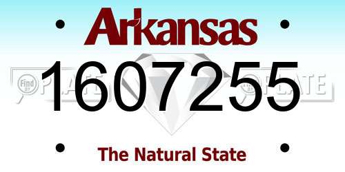 1607255 Arkansas License Plate