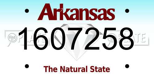 1607258 Arkansas License Plate